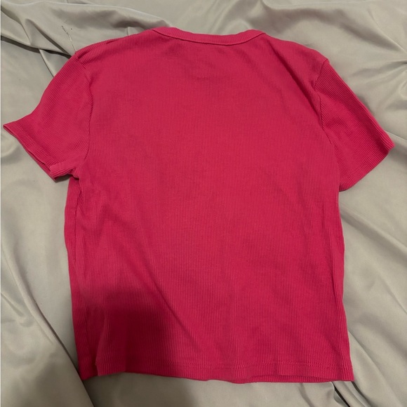 H&M Smiley World Pink Ribbed Rhinestone Smiley Face Girls Size 16 - Picture 4 of 4